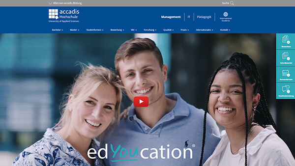 Screenshot-Vorschau: accadis Hochschule Karriere